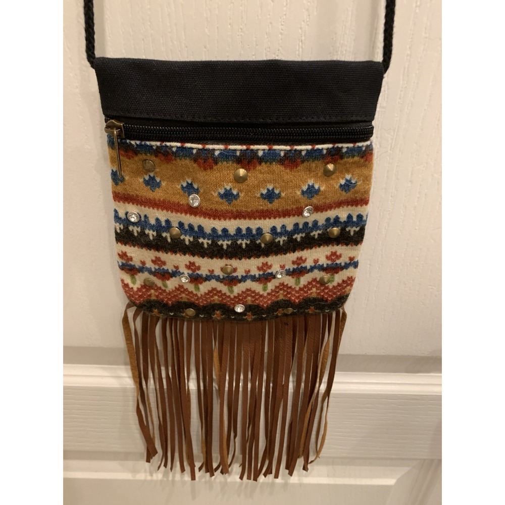 Olsonboye Small‎ Beaded Boho Embroidered Crossbody Jeweled and Fringe